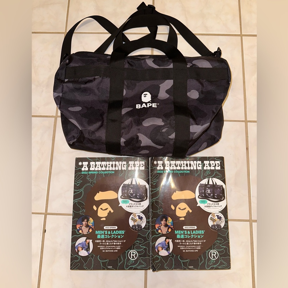 Bape Look book and duffle bag